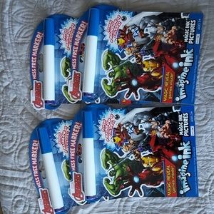4pc. Marvel Avengers Imagine Ink- No Mess Marker Magic Ink Pictures All New !!